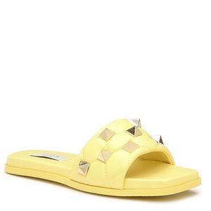 NEW Yellow Slide Studded Sandals